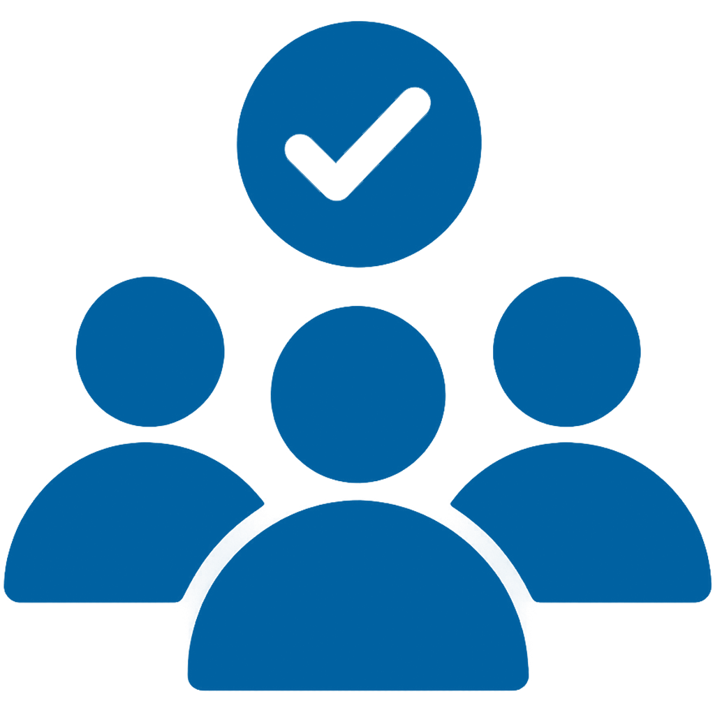 People group icon with check mark